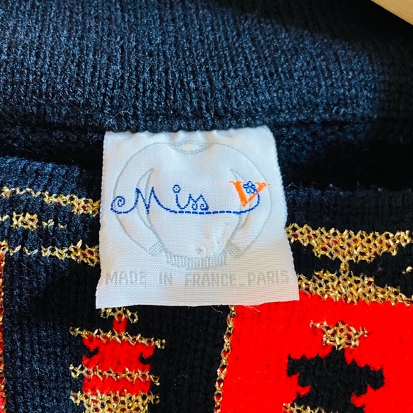 Miss V Vintage Chess Sweater - Picture 2 of 3